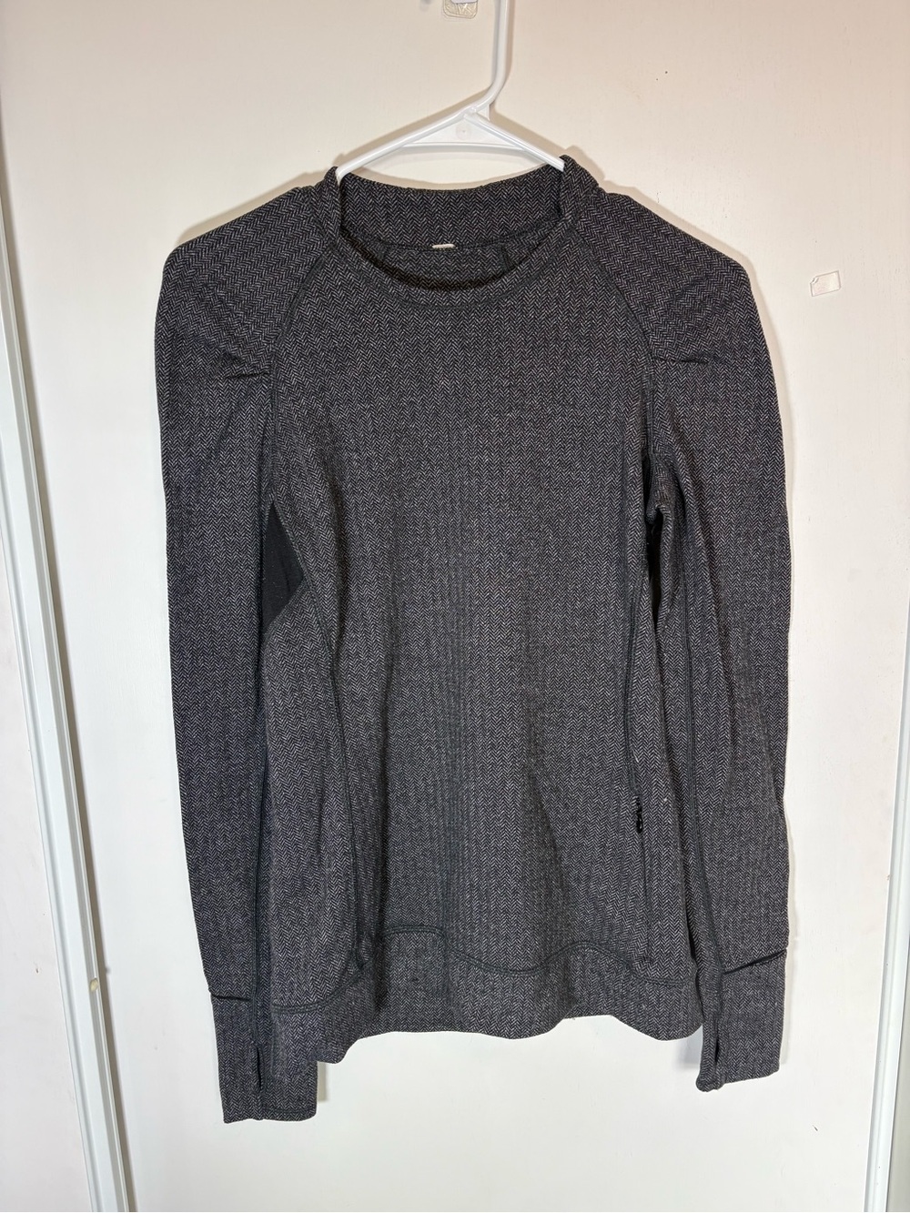 lululemon herringbone print pullover running‎ yoga top sz 4